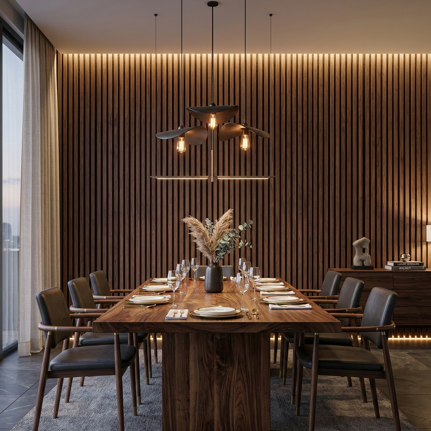 Hochwertige Akustik-Lamellenwandpaneele – 270 × 110 cm – Aeki 