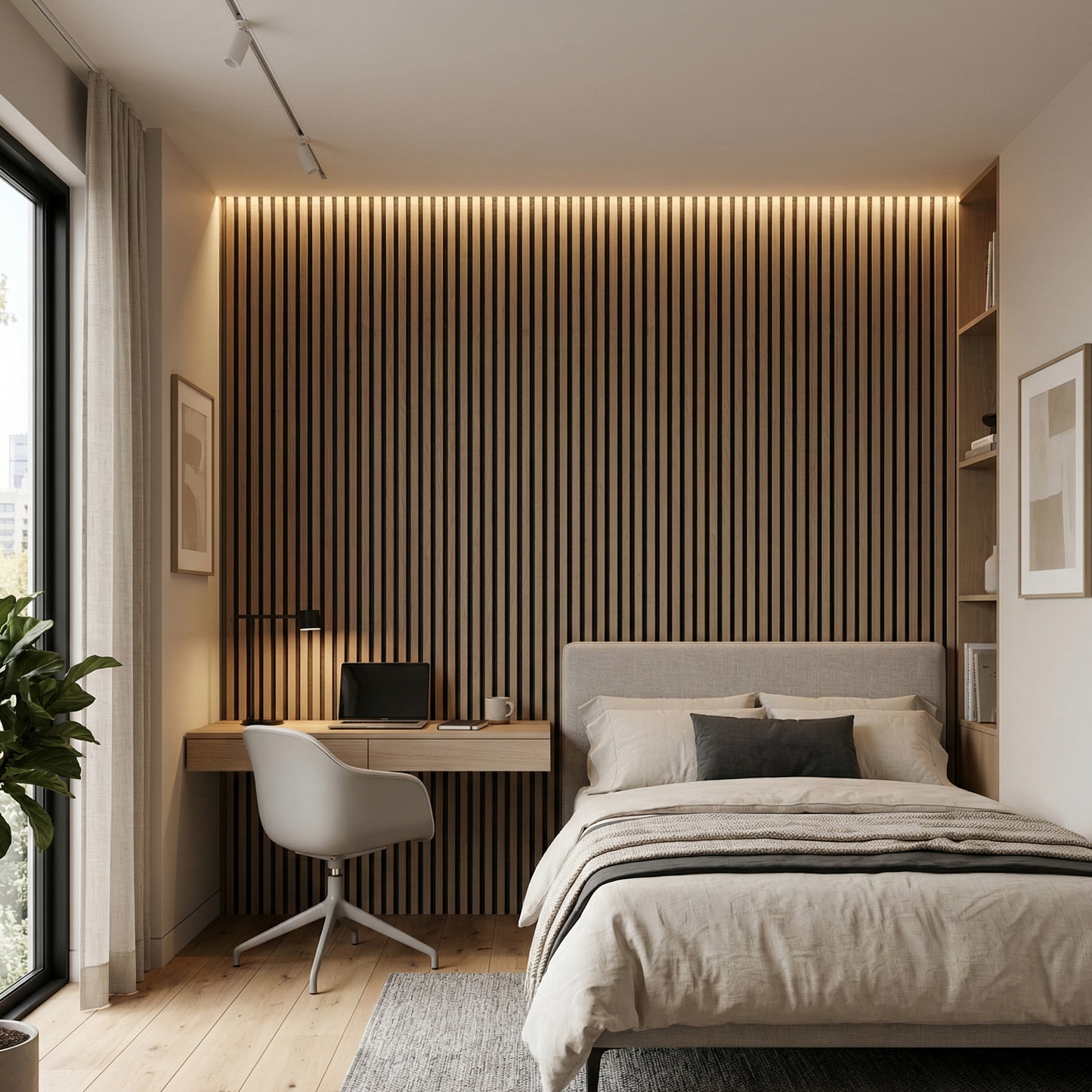 Hochwertige Akustik-Lamellenwandpaneele – 270 × 110 cm – Aeki 